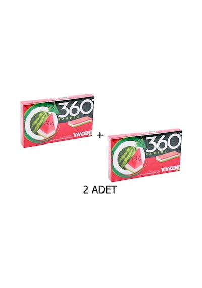 Vivident 360 Karpuz Aromalı Şekersiz Tatlandırıcılı Şerit Sakız 2 x 33 G