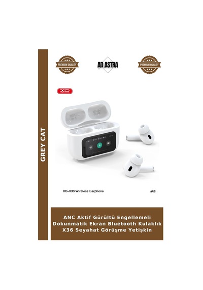 Anc Aktif Gürültü Engellemeli Dokunmatik Ekran Bluetooth Kulaklık X36 Seyahat Görüşme Yetişkin