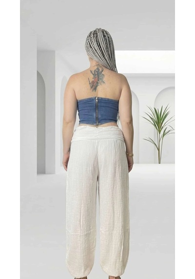 Byemelika Denim, Tasarım Dikiş, Full Likralı, Düğme Detay Büstiyer Mavi