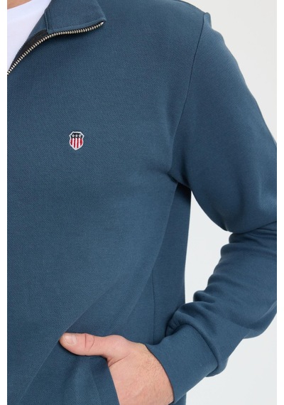 Tudors Erkek Slim Fit Dar Kesim Pamuklu Tam Fermuarlı Çift Cepli Dik Yaka Petrol Sweatshirt Hırka-41894 Petrol Tudors Erkek Slim Fit Dar Kesim Pamuklu Tam Fermuarlı Çift Cepli Dik Yaka Petrol Sweatshirt Hırka-41894 Petrol
