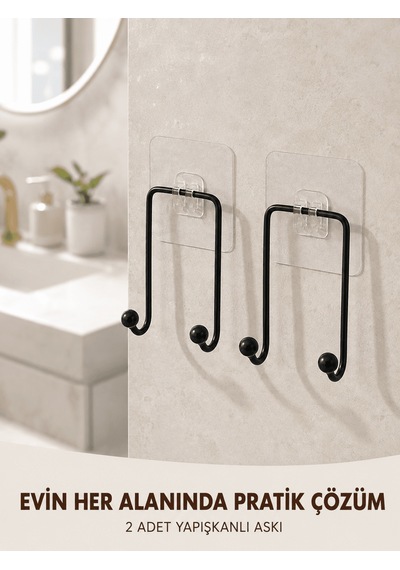 Shnstore 2'li Yapışkanlı Duvar Askısı Mutfak Banyo Ve Ev İçin Askılık Shntknd0720 Çok Renkli
