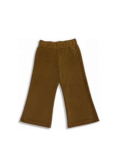 Zekids Kız Çocuk Kışlık Bel Lastikli İspanyol Paça Örme Pantolon-14431 Camel