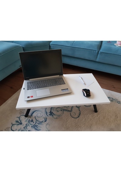 Elfin Laptop Sehpası Bilgisayar Sehpası Sofra Sehpası Beyaz 40X70 Beyaz