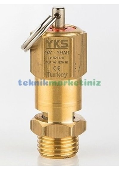 1/4" 8 Bar Sabit Basınçlı Mühürlü Yks Ce Belgeli Emniyet Ventili