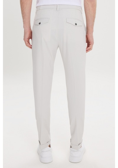 AC&Co / Altınyıldız Classics Erkek Tas Slim Fit Dar Kesim Beli Lastikli Yan Cep Rahat Pantolon Tas Taş