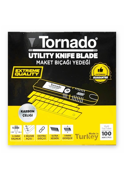 Tornado 18mm Maket Bıçağı Yedeği 100 Adet