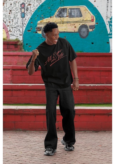 Rapper Tupac All Eyes On Me Sırt Baskılı Unisex Oversize Şarkıcı Siyah