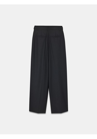 Dilvin 72215 Kemerli Pileli Pantolon-siyah Siyah