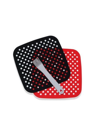 Buffer Silikon Fırın & Airfryer Kare Pişirme Matı 21.5 Cm Siyah