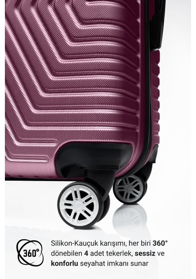 G&d Polo Suitcase Abs Orta Ve Büyük Boy Mürdüm 2'li Valiz Seti 600.09-b Mor