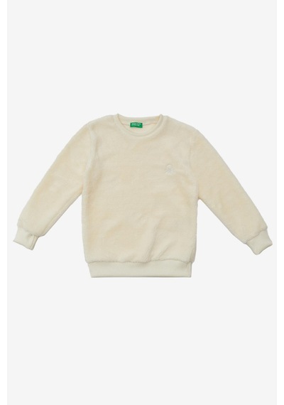 United Colors Of Benetton Kız Çocuk Sweatshirt Bnt-g20815 Beyaz