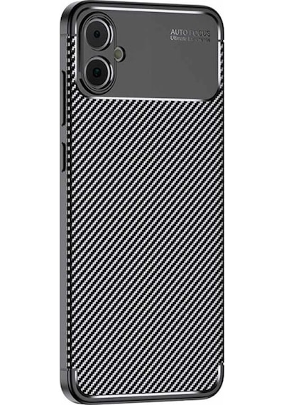 Samsung Galaxy Uyumlu, A05 Kılıf Auto Focus Karbon Kapak - Siyah