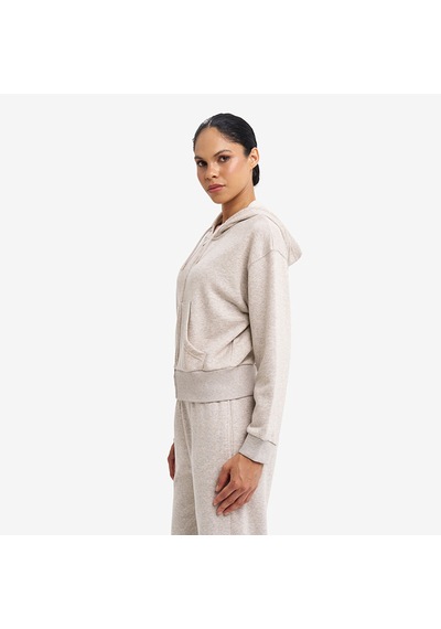 Lescon Bej Kadın Fermuarlı Kapüşonlu Sweatshirt 26s-2201-26n