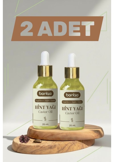 Hint Yağı 2x20 Ml %100 Saf Soğuk Sıkım Saç Kaş, Kirpik Güçlendirici & Nemlendirici Bakım Yağı 40 ML