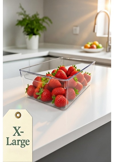 Buzdolabı Organizeri X Large Boy Şeffaf Saklama Kutusu Dolap İçi Geniş Hacimli Organizer Renkli