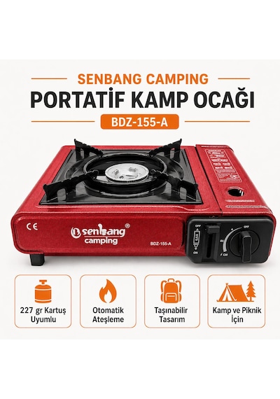 Tubshop Tekli Portatif Ocak Kırmızı