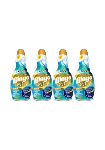 Bingo Soft Lotus Konsantre Yumuşatıcı Kırışıklık Karşıtı 1200 Ml 4 Lü 4'lü Set