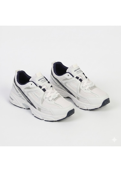 Wickers 3001 Beyaz Laci Unisex Sneakers Spor Ayakkabı Beyaz - Lacivert