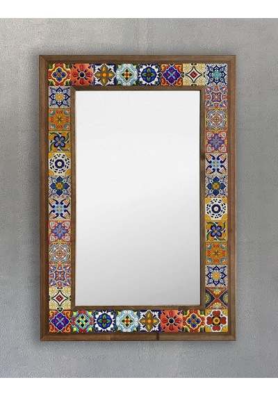 Ayrex Oscar Stone Decor Masif Çerçeveli Mozaik Taş Ayna 43 Cm X 63 Cm Mexican Diğer