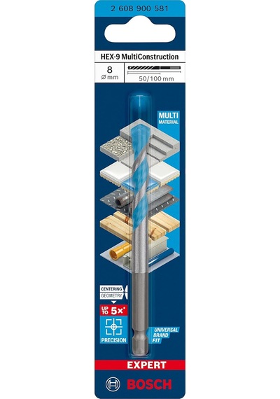 1x Expert Hex-9 Multiconstruction Delme Uçları Beton, Yumuşak Döşemeler, Çelik, Yumuşak Ahşap,