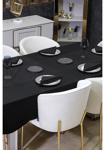 Dream Kumaş Peçete Modelleri Leke Tutmaz Kumaş Peçete Çeyiz Seti 6lı Paket Siyah