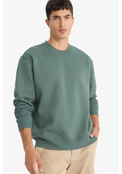 Defacto Relax Fit Bisiklet Yaka Kalın İçi Yumuşak Tüylü Basic Düz Sweatshirt T5139az25augn1019 Yeşil