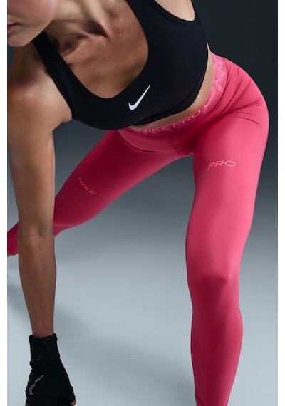 Nike Pro Mid Rise 7/8 Graphic Leggings Kadın Toparlayıcı Spor Tayt Pembe Pembe