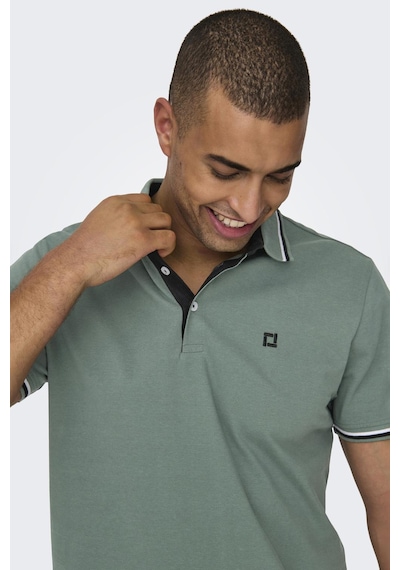 Only & Sons Erkek Polo Yaka T Shirt 22024827 Koyu Yeşil Koyu Yeşil