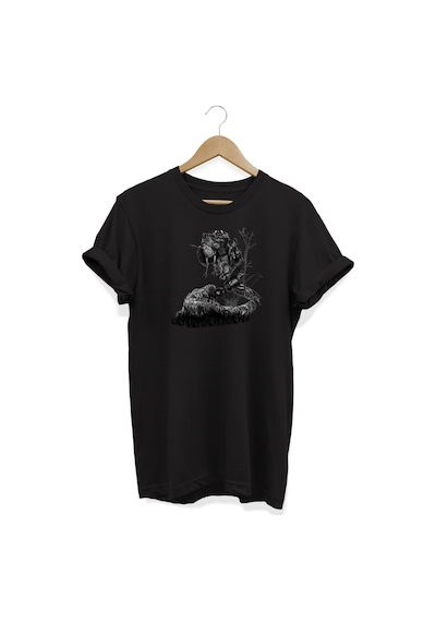 Setter Baskılı Siyah T-shirt Siyah