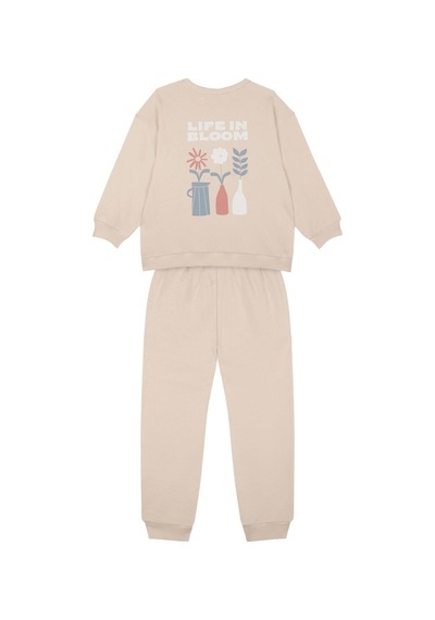 Antebies Organik Pembe Çiçek Baskılı Beli Lastikli Bağcıklı Uzun Kollu Kız Çocuk Sweatshirt Eşofman Takımı Bej Antebies Organik Pembe Çiçek Baskılı Beli Lastikli Bağcıklı Uzun Kollu Kız Çocuk Sweatshirt Eşofman Takımı Bej