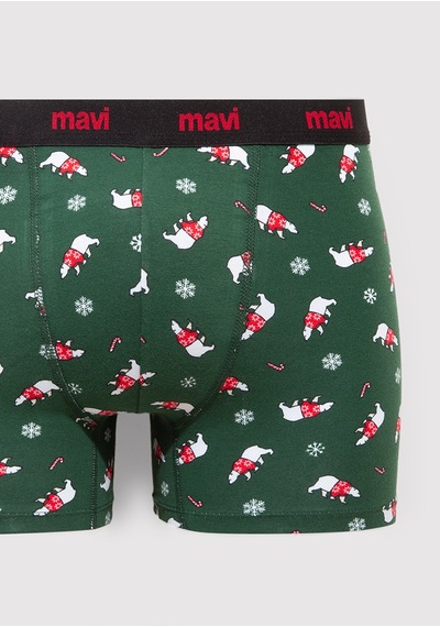 Mavi - Baskılı Boxer 0912140-71871 Yeşil