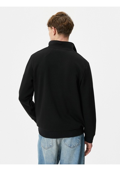 Koton Yarım Fermuarlı Sweatshirt Basic Dik Yaka Ribanalı Uzun Kollu Siyah 4sam70002mk Siyah Koton Yarım Fermuarlı Sweatshirt Basic Dik Yaka Ribanalı Uzun Kollu Siyah 4sam70002mk Siyah