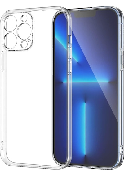 Apple Uyumlu iPhone 13 Pro Kamera Korumalı Süper Silikon Şeffaf Kılıf