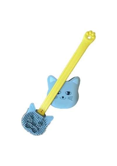34 Cm Kullanıma Uygun Kedi Tasarımlı Ergonomik Tuvalet Fırçası 000 Açık Krem