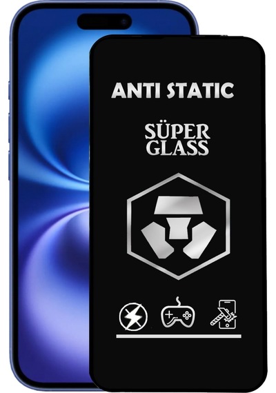Pp Apple Uyumlu iPhone 16 Anti Static Toz Tutmaz Çerçeveli Ekran Koruyucu