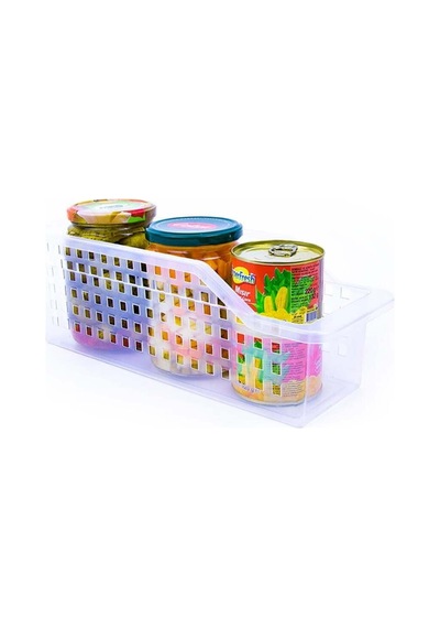 1 Adet Şeffaf Dolap İçi Düzenleyici Sepet, Buzdolabı İçi Düzenleme Sepeti-50807 Plastik 35 X 15 Çok Diğer