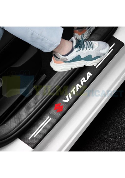 Suzuki Vitara Karbon Kapı Eşiği Koruma Oto Sticker Etiket 4 Parça