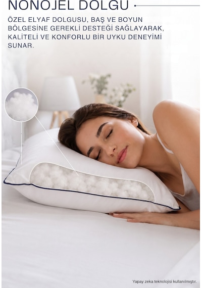 Formeya 2 Adet %100 Pamuk Nanojel Yastık Otel Yastığı 50x70 Cm