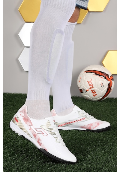 Jump 27882 Halı Saha Erkek Futbol Ayakkabı Beyaz - Kırmızı