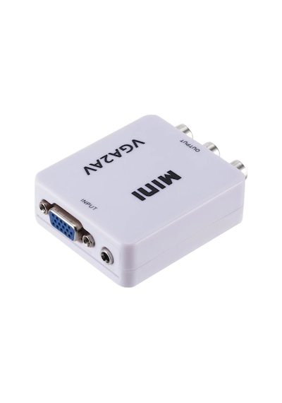 5004 Vga To Av 3Rca Video Çevirici Dönüştürücü Adaptör 3.5mm 1080