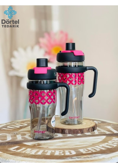H2o Tritan Saplı Pipetli Matara 1250 Ml Siyah