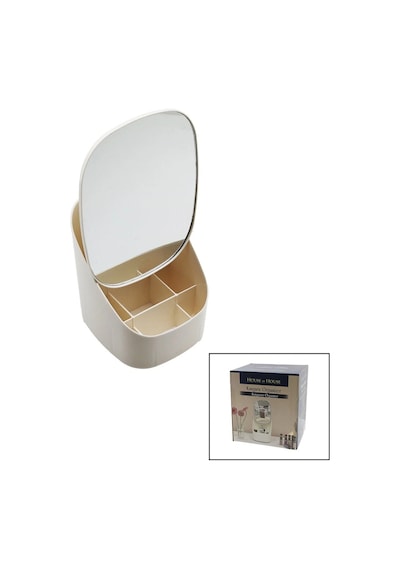 Kanguru Makyaj Organizer - Takılık Ayarlı Ayna 21x28cm - 9-bölmeli Org. Tbn:16.5x19 Y:8-15-22cm Çok Renkli