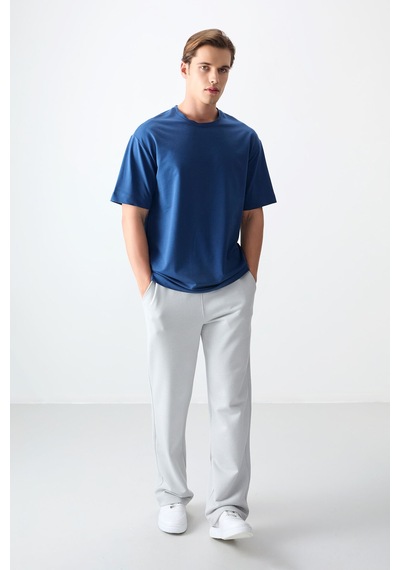 Air Jones Tommy Life Parlament Pamuklu Kalın Yumuşak Dokulu Oversize Fit Basic Erkek T-shirt - 88377 Parlament