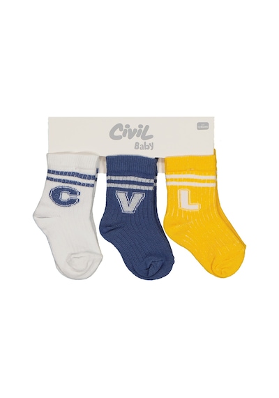 Civil Baby Cvl 3'lü 6- Bebek Erkek Çorap Set - Standart
