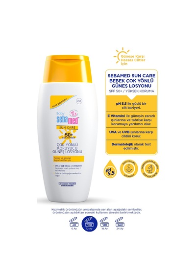 Sebamed Baby Spf 50+ Uva - Uvb Filtresi Ve E Vitamini Etkili Çok Yönlü Koruyucu Çocuk Güneş Losyonu 150 Ml