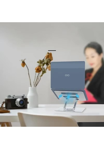 360 Derece Sonsuz Pozisyonda Dönebilen Katlanabilir Metal Alaşımlı Yükseklik Ve Açı Ayarlı Kaydırmaz Telefon Ve Tablet Standı Tablet Standı N03 1