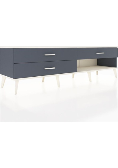 Hyperion Tv Ünitesi 3 Çekmeceli 176x44x51 Antrasit-aytaşı/antrasit Aytası/antrasıt Hyperion Tv Ünitesi 3 Çekmeceli 176x44x51 Antrasit-aytaşı/antrasit Aytası/antrasıt