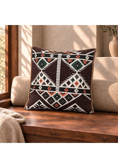 Bk Gift El Yapımı Otantik Türk Kilim Kırlent Yastık 43x45 Cm -6 Bohem Etnik Dekoratif Koltuk Yastığı Çok Renkli