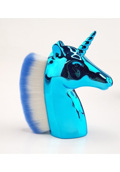 Mavi Unicorn Manikür Toz Fırçası Allık Ve Makyaj Fırçası