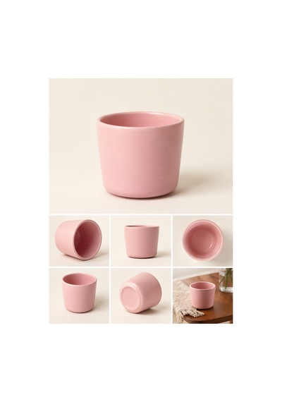 Pembe Seramik Kupa 175 Ml Minimal Kahve Kupası Çay Fincanı Espresso Ve Türk Kahvesi Bardağı Pembe - 902348304 Pembe
